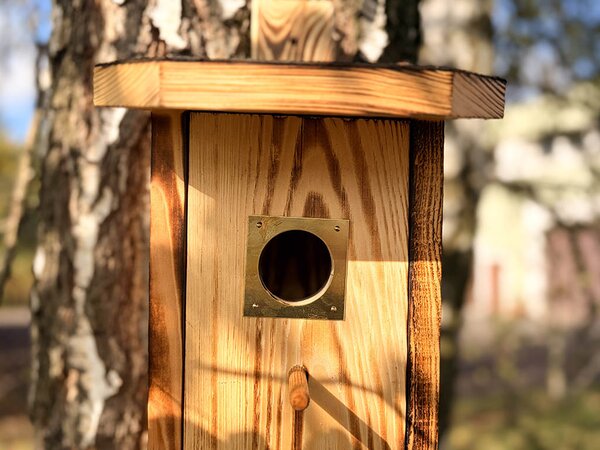 ATMOWOOD Drvena kućica za ptice od opaljenog drva