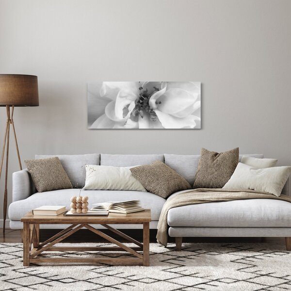 Slika - Cvijet, crno-bijela (120x50 cm)
