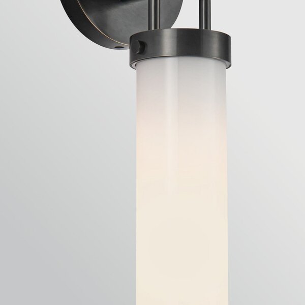 Quintiesse Zidna lampa WYNWOOD, bronca, visina 40 cm, metal/opalno staklo E27, Bronca / stari mesing, Dnevni boravak/blagovaonica, Metal