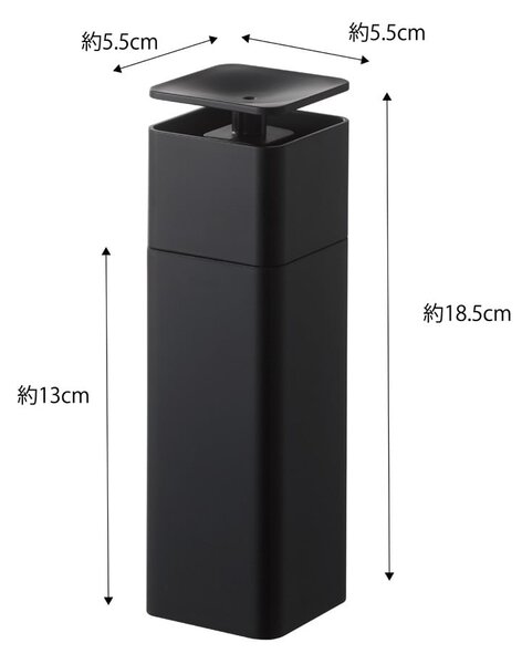 Crni dozator deterdženta Yamazaki Tower, 250 ml