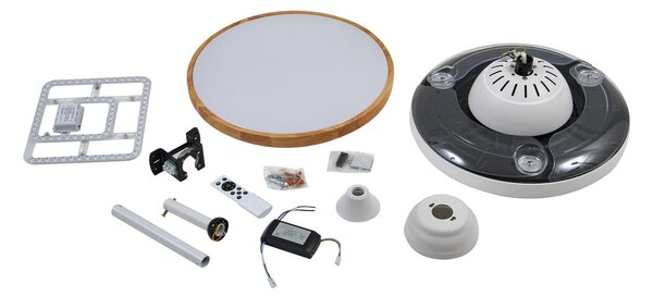 Oras LED stropni ventilator, bijeli, DC, tih, Ø 107 cm - Lindby Lindby, Oras, Bijela, Dnevna soba, Plastika, Moderan