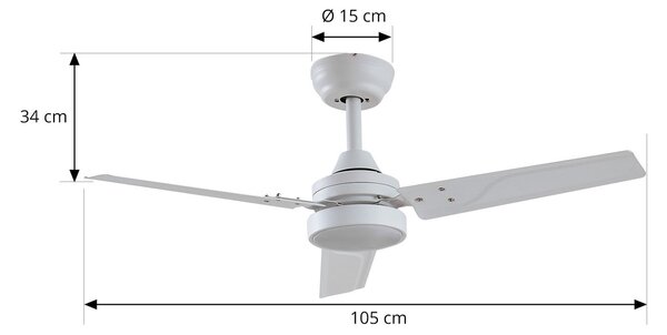 Aerallo LED stropni ventilator, bijeli, CCT, tih - Lindby Lindby, Aerallo, Bijela, Dnevna soba, Metal, Moderan