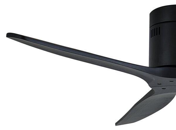 Stropni ventilator Vindur, crni, DC, tih, 132 cm - Lucande Lucande, Vindur, Crno, Dnevna soba, Metal, Moderan