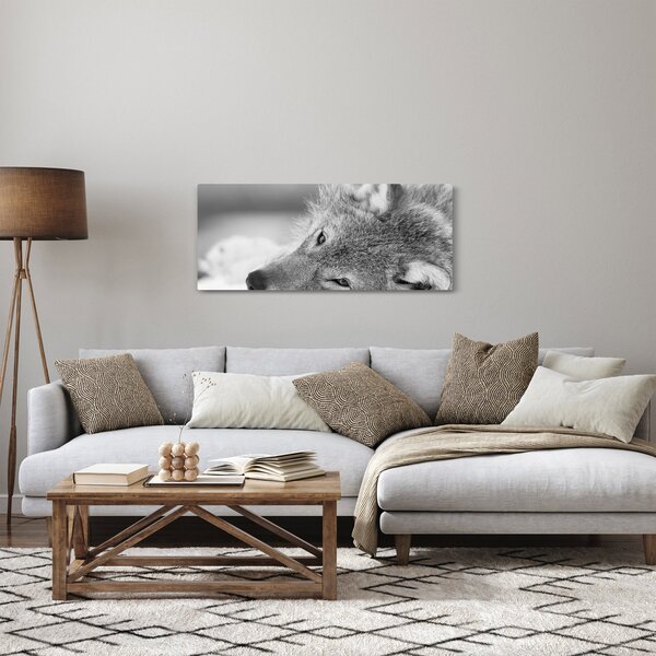 Slika - Vuk, crno-bijela (120x50 cm)