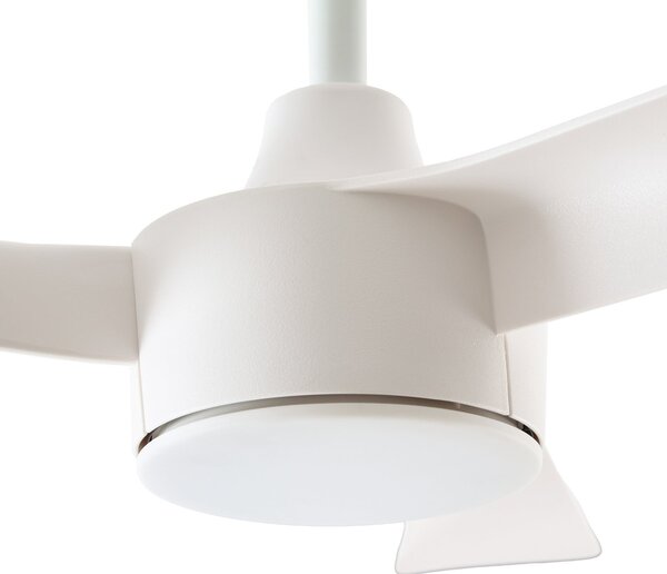 Airona LED stropni ventilator, bijeli, prigušiv, DC, tih - Lucande Lucande, Airona, prigušiv, Bijela, Dnevna soba, Plastika, Moderan