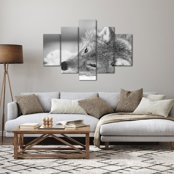Slika - Vuk, crno-bijela (150x105 cm)