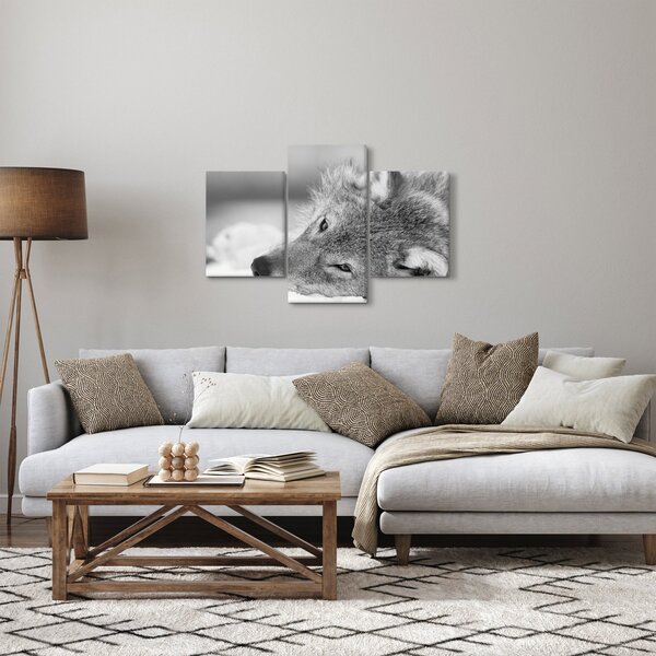 Slika - Vuk, crno-bijela (90x60 cm)