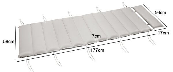Prostirka za sauna ležaljku BALI, 58x7x177cm, bež Detex