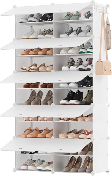 Organizator za obuću KIMBERLY, 10 kutija, bijela/prozirna SongmicsHome