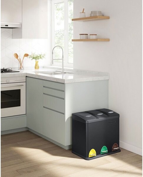 Kanta za odvajanje otpada SORT, 24 l (3x8 l), crna SongmicsHome