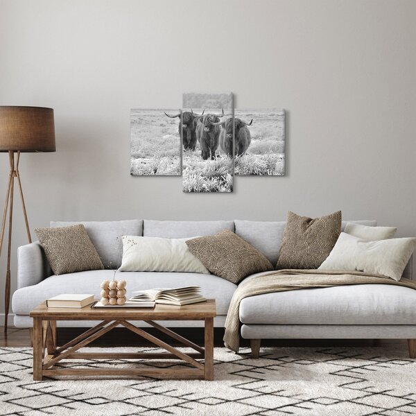 Slika - Škotske krave, crno-bijela (90x60 cm)