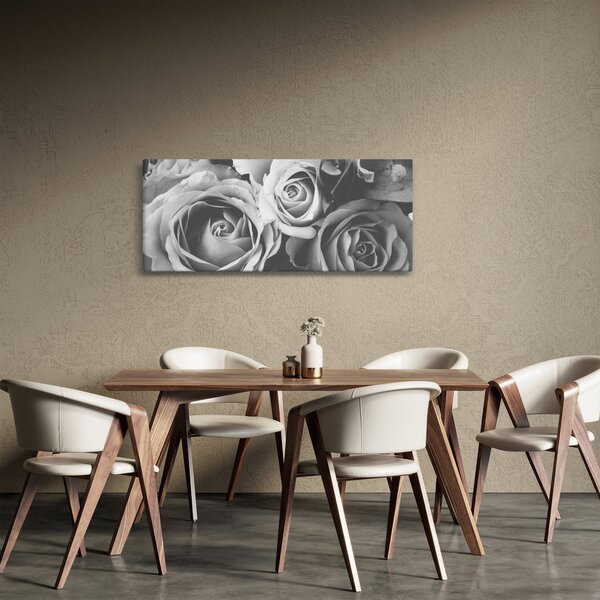 Slika - Ruža, crno-bijela (120x50 cm)
