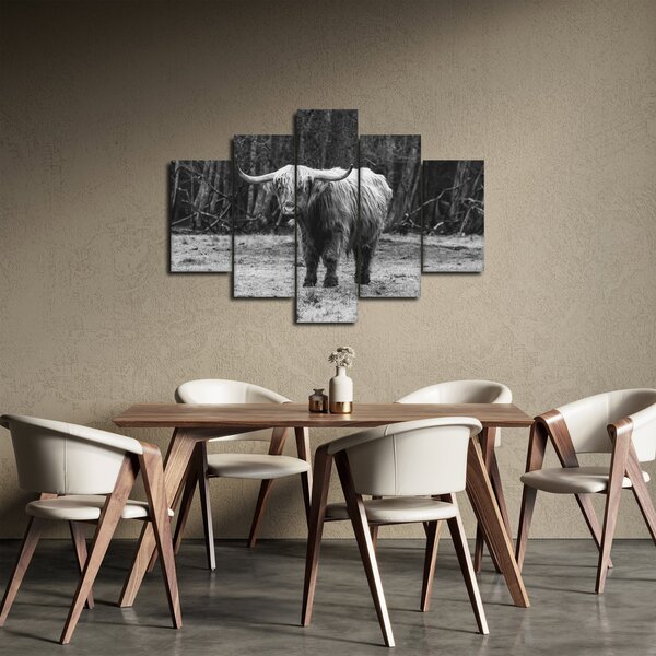 Slika - Škotska krava 3, crno-bijela (150x105 cm)