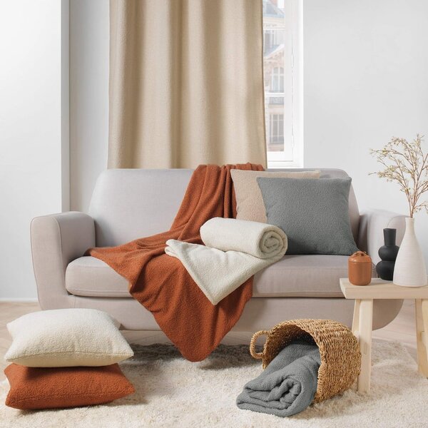 Crvena/narančasta deka od flisa 180x220 cm Curly Wooly – douceur d'intérieur