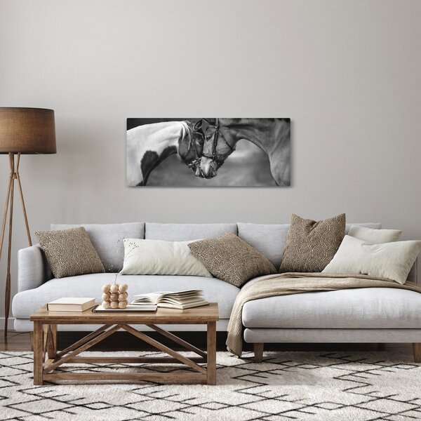Slika - Zaljubljeni konji, crno-bijela (120x50 cm)