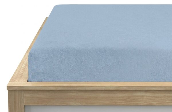 Molton napeta plahta od flisa svijetlo plava 90 x 200 cm