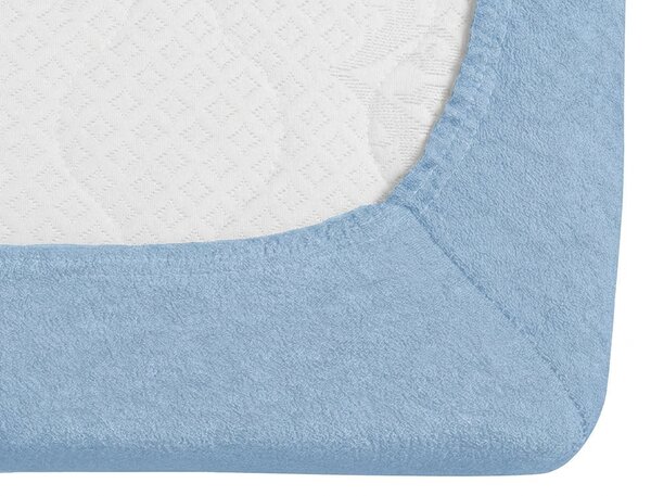 Molton napeta plahta od flisa svijetlo plava 90 x 200 cm