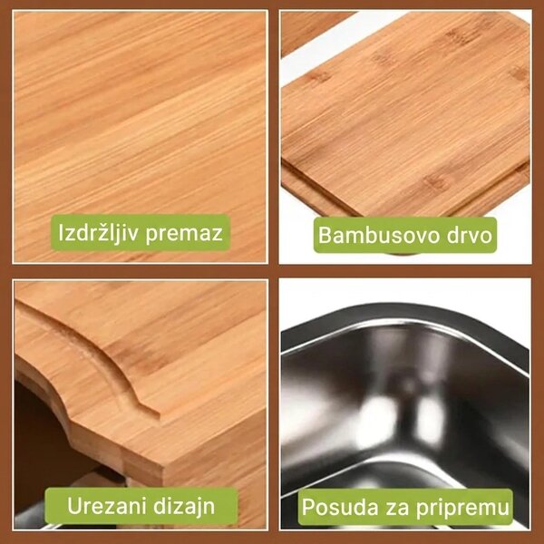 Chopstar™ Bambusova Daska Za Rezanje S Ladicama
