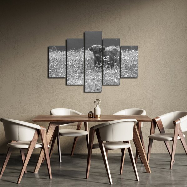 Slika - Škotska krava 5, crno-bijela (150x105 cm)