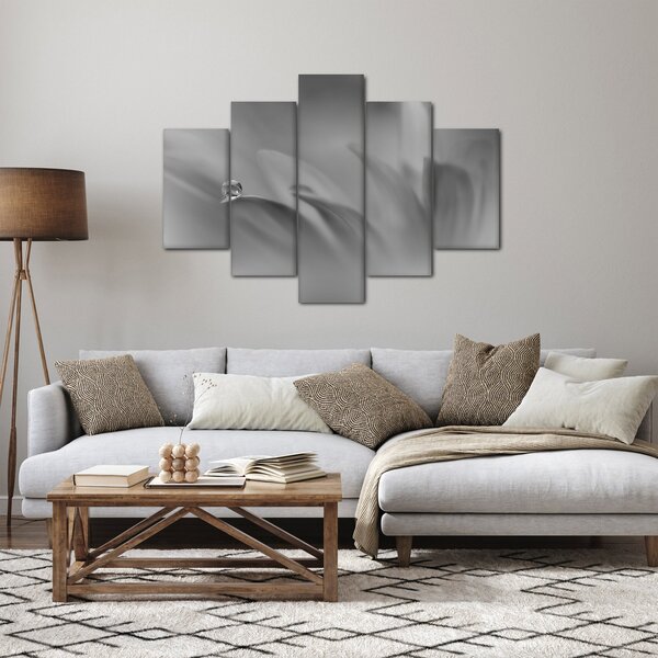 Slika - Kap na cvijetu, crno-bijela (150x105 cm)