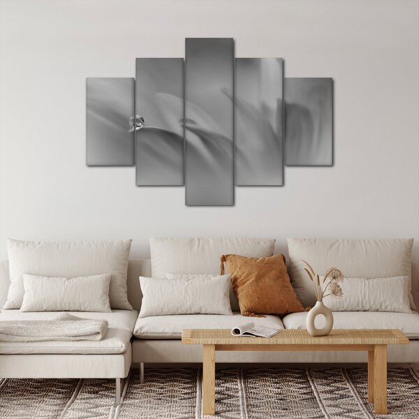 Slika - Kap na cvijetu, crno-bijela (150x105 cm)