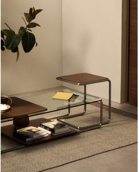 Pomoćni stol u dekoru oraha 42x42 cm Tarsel – Kave Home