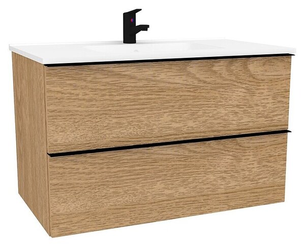 Kupaonski ormarić s umivaonikom Loft Wood (Š x D x V: 75 x 46 x 55 cm, Smeđa)