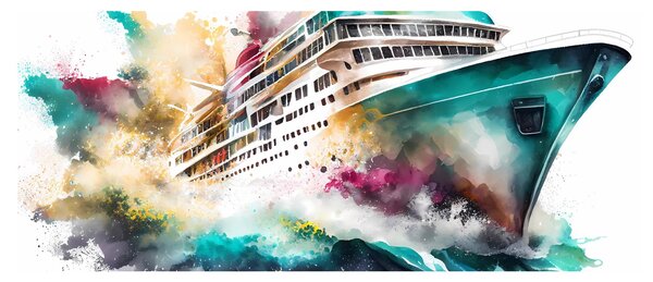 Slika - Akvarel more (120x50 cm)