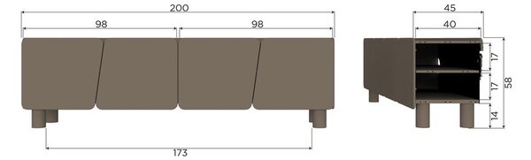 Smeđa TV komoda od masivnog bora 200x58x45 cm Root – WOOOD