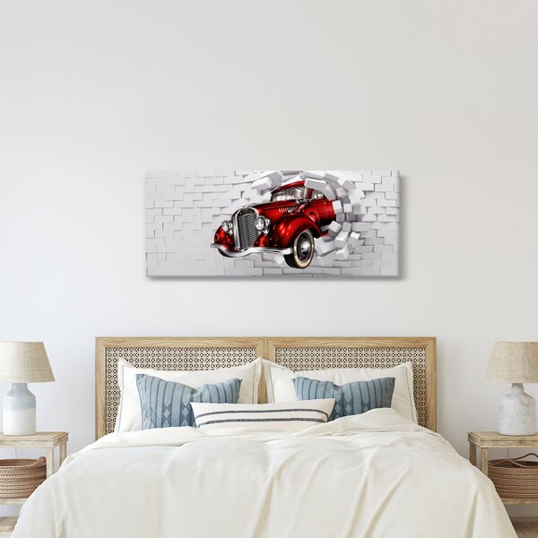 Slika - crveni auto (120x50 cm)