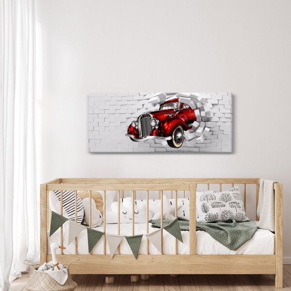 Slika - crveni auto (120x50 cm)