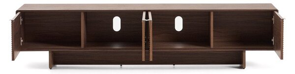 Tamno smeđa TV komoda u dekoru oraha 200x46x40 cm Norlen – Kave Home