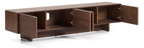 Tamno smeđa TV komoda u dekoru oraha 200x46x40 cm Norlen – Kave Home