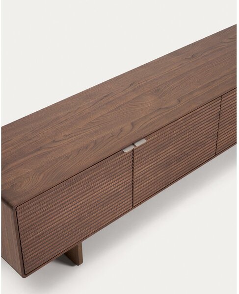 Tamno smeđa TV komoda u dekoru oraha 200x46x40 cm Norlen – Kave Home