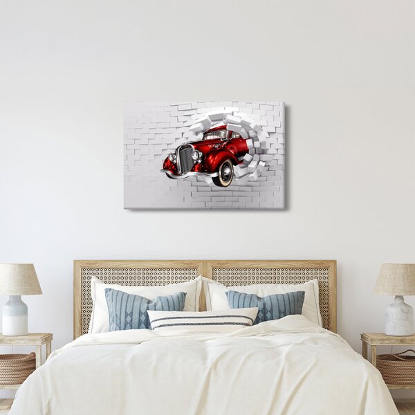 Slika - crveni auto (90x60 cm)