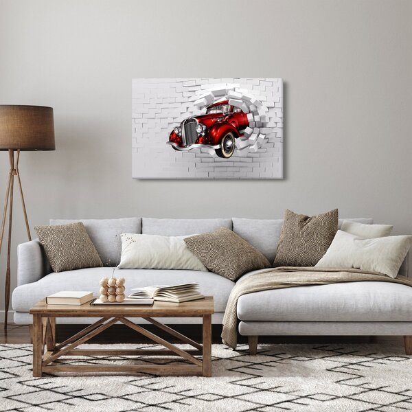 Slika - crveni auto (90x60 cm)