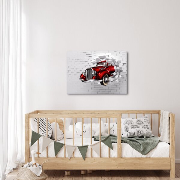 Slika - crveni auto (70x50 cm)