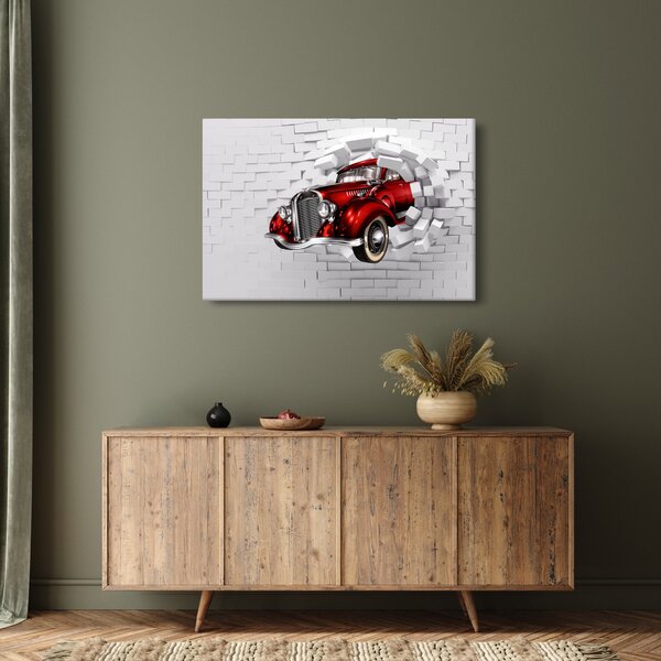 Slika - crveni auto (90x60 cm)