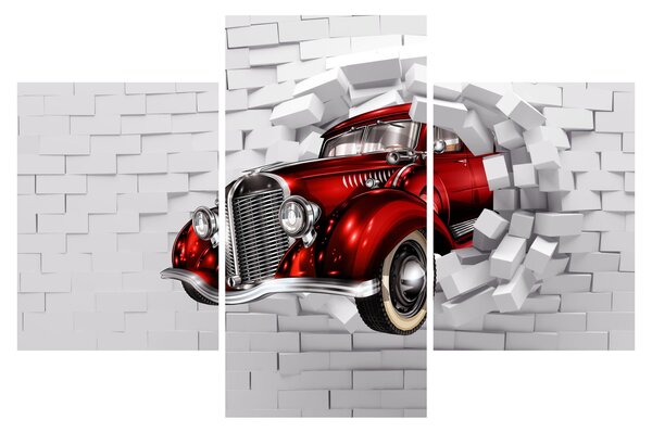 Slika - crveni auto (90x60 cm)