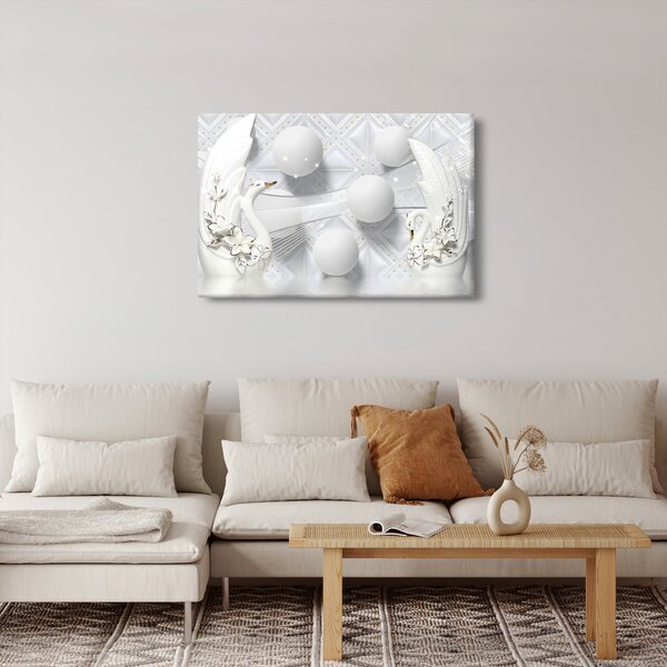 Slika - Zlatni labud na vodi (90x60 cm)