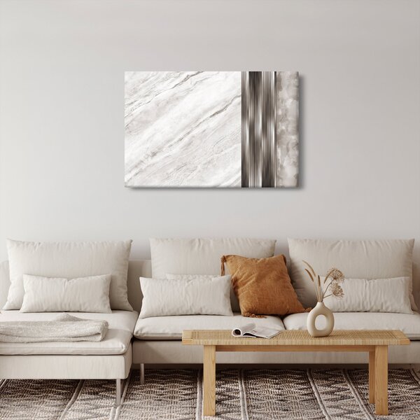 Slika - Mramor sa srebrnim linijama (90x60 cm)