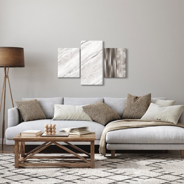 Slika - Mramor sa srebrnim linijama (90x60 cm)
