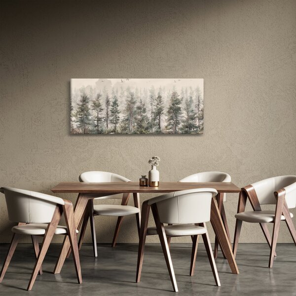 Slika - Borova šuma I., akvarel (120x50 cm)