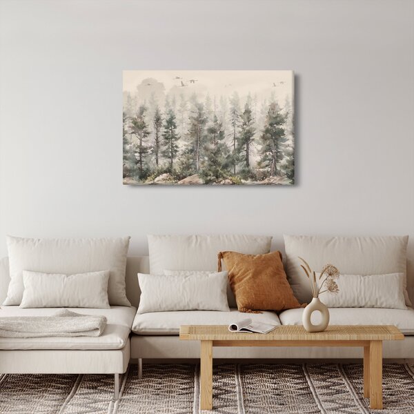 Slika - Borova šuma I., akvarel (90x60 cm)