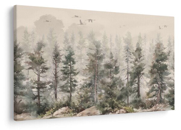 Slika - Borova šuma I., akvarel (90x60 cm)