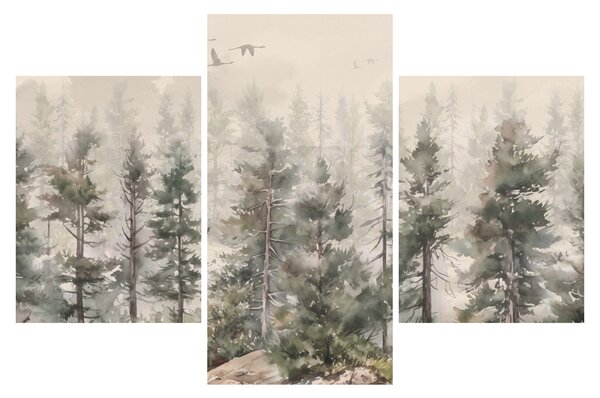 Slika - Borova šuma I., akvarel (90x60 cm)