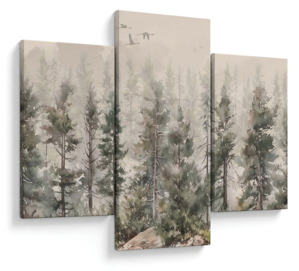 Slika - Borova šuma I., akvarel (90x60 cm)