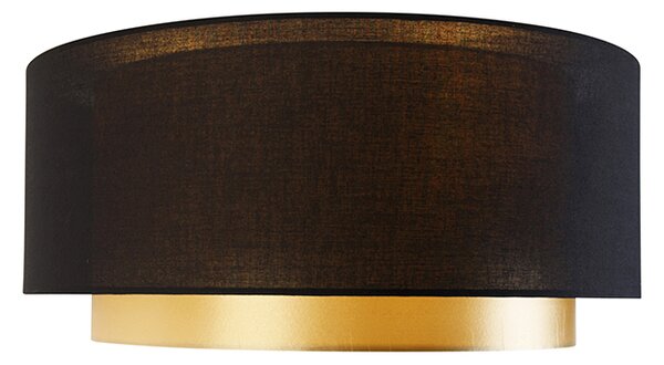 Moderna stropna svjetiljka crna sa zlatom 50 cm 3-svjetla - Drum Duo