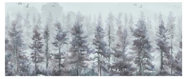 Slika - Borova šuma II., akvarel (120x50 cm)