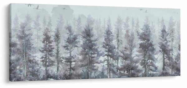 Slika - Borova šuma II., akvarel (120x50 cm)